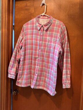 L.L.Bean Fleece Lined Shirt/Shacket Plaid Woman's